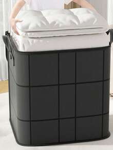 1 pieza Bolsa de almacenamiento de ropa plegable de gran capacidad, organizador de artículos del hogar y ropa, bolsa multifuncional para edredones y ropa, organizador de dormitorio universitario, contenedores de almacenamiento de ropa con asa reforzada, artículos esenciales para mudanza, regreso a la escuela y dormitorio