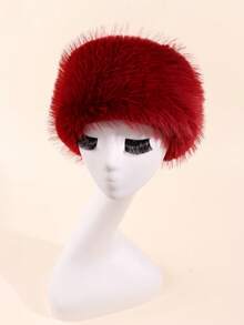 1pc Autumn And Winter Furry No Hollow Top Hat Hair Accessories Loop Fur Thickened Imitation Fox Fur Hat Loop Warm Fake Hair With Hat For Women, Plush Headband, Hollow Top Hat, Warm Fall Hair Band For Vacation Outfits Woman Women Bandanas Winter Plush Head Scarf - Multicolor - View 10