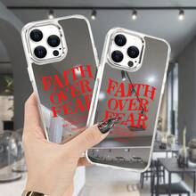 Teléfono con diseño de espejo moderno. Compatible con las series 11/12/13/14/15/16/Pro/MaxX. Teléfono 2 en 1 con espejo para maquillaje. - Blanco - Ver 4