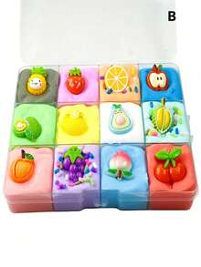 1 Box 12 Colors Mud (200ML) Slime, Clay, Noodle Dough, DIY Toy, Birthday Gift, Halloween & Christmas Gift[Random Style & Accessories], Colorblock, Party Sharing, Gift, Fragrance, Accessories, Mixable, Moldable, Stretchable, Blowable, Large Capacity. Christmas Gift, Gift For Classmates, Friends, Family, Birthday Party, Holiday Party, Piñata Filler