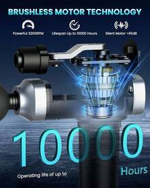 Deep Tissue Massage Gun, Portable Percussion Muscle Massager Pain Relief, Handheld Massagers With 30 Speeds  6 Attachments Back And Neck, Gifts Men Women - 黑色 - 查看 4