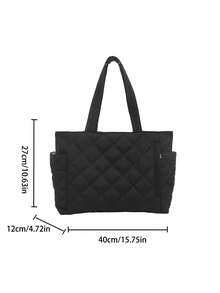 New Fashion Large Capacity Rhombus Pattern Dual Handle Shoulder Tote Bag, Lightweight And Portable, Women's Wallet, Suitable For Summer Outdoor Travel, Decorated With Animal Pendant, Essential Travel Backpack