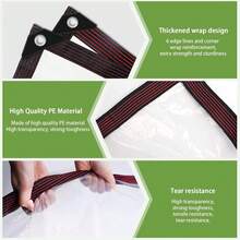 Vải chống thấm nước trong suốt có gioăng, vải bọc PVC Vinyl chống thấm nước chịu lực, vải chống thấm nước trong suốt cỡ lớn (nhỏ) thích hợp cho hoạt động ngoài trời/cắm trại/cây trồng/vườn/xử lý cát vệ sinh cho mèo - Nhiều màu - Xem 7