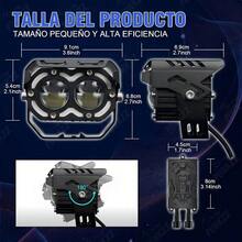 Faros LED Faros Auxiliares para Moto de 62W y 36000lm, luces auxiliares de doble color, 3 modos, Luces Exploradoras para Moto Doble ojos - Azul - Doble ojos - Azul - Ver 8