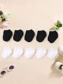 10 par ciepłych, krótkich skarpetek dla niemowląt na jesień i zimę, grube skarpetki frotte dla noworodków, urocze, jednokolorowe skarpetki dla maluchów. Proste i swobodne, termiczne skarpetki dla niemowląt, skarpetki zimowe.