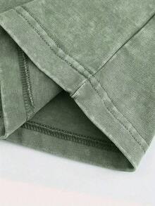 230G Retro Washed Cotton-Shirt, Busch Light Beer Camping Graphic Double-Sided Print, Loose Fit Round Neck, Unisex Summer Streetwear, Outdoor Holiday Fashion New Arrival - 綠色 - 查看 5