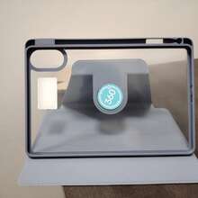Funda giratoria 360° para Redmi Pad 2 de 11 pulgadas con soporte para lápiz y parte trasera transparente de acrílico para Redmi Pad 2 2025 4G/Wifi Tablet - Morado - Ver 3