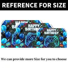 1 pièce Bannière de fond pour fête d'anniversaire thème jeux vidéo, bannière pour table de gâteau, photobooth, décoration de fête d'anniversaire thème jeux, fournitures de fête
