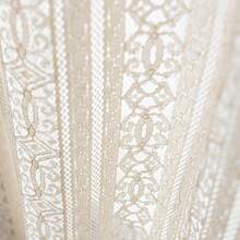 Boho Curtain Crochet Lace Semi-Sheer Florals Hollow Knitted Handmade Tassels, Rod Pocket Window Treatment Vintage Rustic Farmhouse Drapes For Living Bedroom, 1 Panel 59" W X 84" L, Beige - 米色花卉鉤針 59Wx84L 一包 - 查看 6
