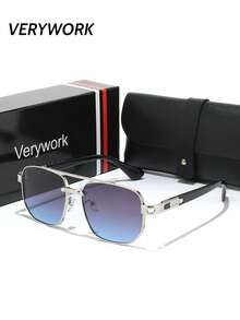 Verywork 1 件装新款双光束 Ins 风格奢华品牌设计男士时尚眼镜，适合户外活动、驾驶、购物、高尔夫、街拍、度假装时尚配饰