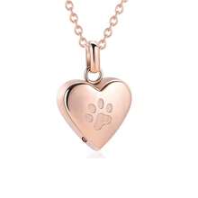 Pet Cremation Jewelry For Ashes Pendant Paw Print Pet Heart Urn Necklace Memorial Keepsake Jewelry For Pet/Dog's/Cat's Ashes