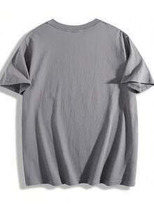 Men's Oversized T-Shirt White FAITH OVER FEAR Psalms 118 Graphic Print For Casual Wear - 淺灰色 - 查看 3