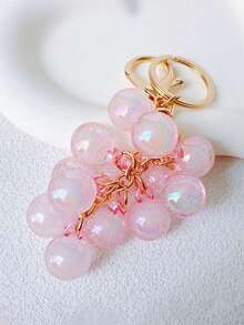 2件树脂透明串珠葡萄吊坠新款创意学生书包装饰钥匙扣礼物，装饰配件水果装饰包链吊坠书包延长器替换延长链带链吊坠紫水晶葡萄保护套吊坠新款创意学生书包装饰钥匙扣礼物， - 彩色 - 查看 13