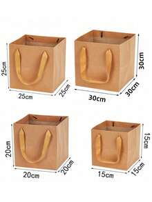 Large Kraft Paper Gift Bags With Handles Square Gift Bags Bulk, Large Shopping Merchandise Bags, Wedding Bags, Birthday Party Favor Bag Goodie Craft Retail Bag,Gift Bags Small Paper Bags With Handles Bulk Kraft Brown Paper Shopping Wedding Birthday Party Favor Gift Bags