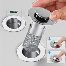 Universal Bathroom Sink Plug Stopper Wash Basin Core Bounce Pop Up Drain Filter - A - Xem 1