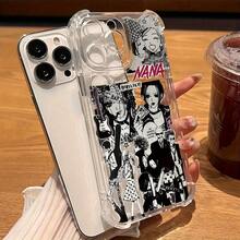 Y2K Anime Design Nana Phone Case Compatible With IPhone 16 15 14 13 12 Pro Max X XR XS MAX 8 7 Plus Shockproof Transparent Soft Back Cover - 白色 - 查看 5