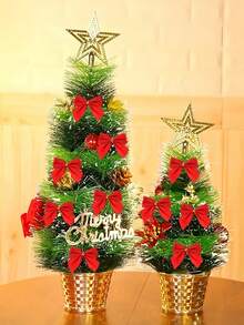 12/24/36 sztuk ręcznie robionych mini kokardek choinkowych w kształcie choinki, ozdoby na świąteczne pudełko prezentowe - idealne do dekoracji biurka, bukietów ślubnych, pakowania prezentów i dekoracji imprezowych, odpowiednie do świątecznego wystroju domu