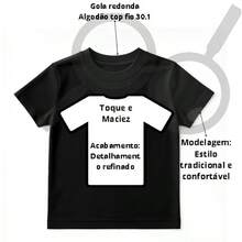 Camiseta Infantil T Shirt Camisa Casual Unissex Criança Estampada Meu Primeiro Ano Novo