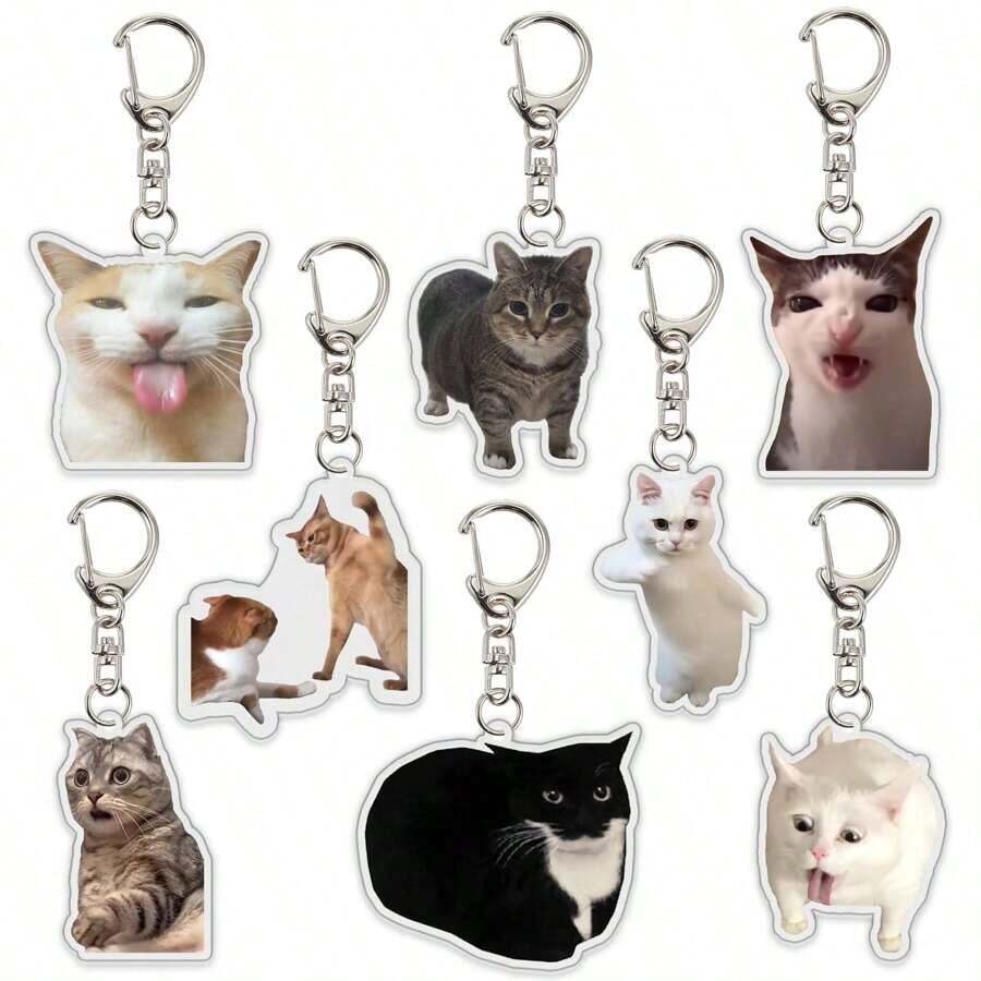 1pc/4pcs Pet Keychain Photo Acrylic Pendant Accessory Backpack School Letter - 彩色 - 查看 1