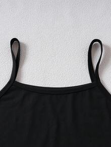 3 Stücke/Set Teenager Mädchen Outfit mit Crop Waffle Strick Top mit Kreuzdetail, einfarbigem Top und schicken Cargo Hosen