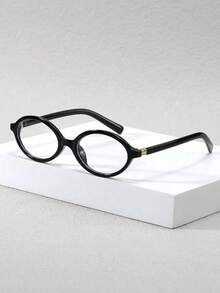 1/2pcs Vintage Hip Hop Retro Small Oval Eyeglasses, Minimalist Versatile Fashion