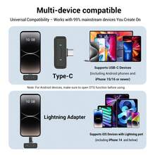 HITOZON Mini Professional Wireless Lavalier Microphone With Charging Case, Compatible With IPad, Android Devices | Smart Noise Cancellation, Status Display, Magnetic Rotatable Clip, Long Battery Life | Suitable For Video Recording, Vlogging, Teaching, Interviews, Podcasts, Etc. - One Size - View 7