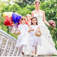 Bộ 1/2 giỏ hoa cho bé gái - Giỏ đan có lót, giỏ mây nhỏ có tay cầm, thích hợp cho đám cưới, trang trí tiệc mừng em bé, đựng hoa giấy, kẹo, đồ trang trí và quà tặng - Nhỏ gọn và có thể tái sử dụng. - Nhiều màu - Xem 5