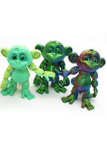 A Fun Monkey Statue, Colorful 3D Printed Animal Decor, Suitable For Office Desk Or Car, Ideal Gift For Christmas, Halloween, Valentine's Day