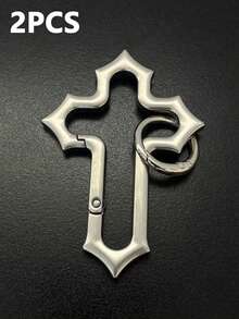 Colgante de llavero con cruz de Jesús de acero inoxidable - Amuleto para coche/bolso lleno de fe, regalo cristiano elegante, adecuado para la escuela, la iglesia y el uso diario, llavero duradero con símbolo religioso, accesorio unisex portátil que se puede colgar en la mochila, la billetera, el bolsillo y el espejo retrovisor del coche - Multicolor - Ver 14