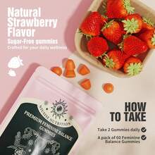 Feminine Balance Gummies, Premium Balance Supplement For Women PH Health, Immune Support, Energy Support, Vegan, Gluten-Free, Strawberry Flavor, Delicious 60 Gummies, 1 Pack 30 Servings.. - 1 - Xem 4