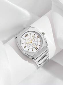 Reloj de cuarzo con esfera de panda de 3 ojos y correa ajustable con cuentas, adecuado para hombres y mujeres