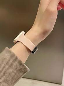 1条硅胶表带，兼容 42mm、38mm、40mm、41mm、44mm、45mm、46mm、49mm，时尚智能手表替换表带，适用于Series Ultra2、Ultra SE2、SE 11、10、9、8、7、6、5、4、3、2、1，男女通用，是理想的返校礼物 - 粉砂 - 查看 4
