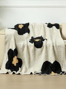 A Solid Color Particle Knitted Blanket, Nordic Style Acrylic Rectangular Office Nap Sofa Blanket Air Conditioning Blanket Knitted Small Blanket Shawl Cover Blanket Blanket Bed End Blanket - Hoa nhung nhỏ nửa cạnh màu be - Xem 3