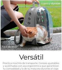 Raganet, Mochila Transportadora de Mascotas, Perros y Gatos, Back Pack Portátil para Mascota Pequeña (áximo 7Kg) Medidas: Ancho 18cm Largo 31cm Altura 42cm (Color Gris) - Gris - Ver 6