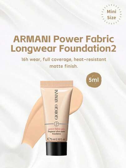  ARMANI Luminous Silk Foundation 2# 5ml (Sample), 16-Hour Long Lasting, Full Face Coverage, Matte Finish