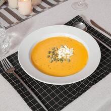 Soup And Pasta Bowls Set Of 4, White Porcelain Wide Rim Salad Plates, 20 Ounces, Microwave Dishwasher