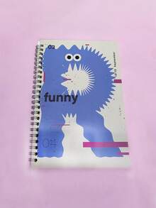 1pc Letter Cartoon A5 Notebook, Ins Style Cute & Aesthetic, Suitable For Student Notes, Business Office, Accounting, Planner, Diary Etc. Convenient To Carry And Flip Pages - Multicolor - View 12