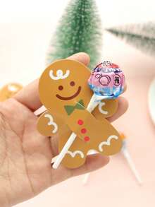 1 set (50 pièces) - Cartes en papier sucette, cartes de décoration à motif créatif de Noël, décorations de bâton de bonbon pour fête d'anniversaire et de vacances, cartes de décoration de paille, fournitures de décoration d'organisateur d'ustensiles de fête de Noël, convient pour la décoration de table de fête de Noël et les pendentifs de décoration d'arbre de Noël, décorations de Noël, pyjamas de Noël, cadeaux de Noël, décoration de Noël