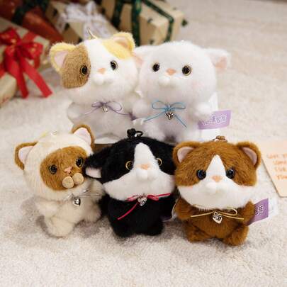 Cute Cartoon Cat Pendant, Bag/Backpack Decoration, Creative Plush Cat Doll Ornament, Children/Girls Gift, New Year Present