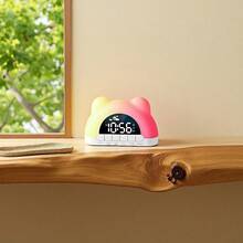 NieNie USB Powered Music Digital Alarm Clock With 11 Colors RGB Mood Light 2 Alarm Night Mode 5 Levels Brightness Adjustment Snooze Table Clock 12/24H 4 Levels Adjustable Volume USB Output Wake-Up Sleep Reminder Security Mode LED Clock Home Decor Room Decor