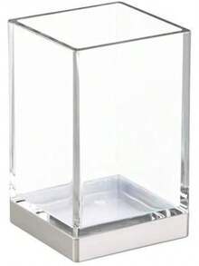 InterDesign 41180 Clarity Recipiente para bolas de algodón, hisopos de algodón, sales de baño - Florero - Ver 3