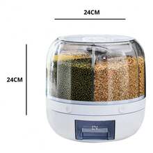 NEW - 6-In-1 Rotating Food Dispenser For Grains And Cereals 24cm With Airtight Lid D.K.L - Nhiều màu - Xem 8