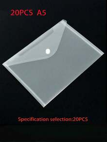 A5/A4 尺寸，10/20 个装，塑料文件夹，透明可重复使用防水文件夹，带按钮，适用于返校、学校用品、学校、教室、图书馆、教师、学生、办公室、家庭、书房、男士、女士、律师、秘书、商务、加厚材质、圣诞节、万圣节礼物