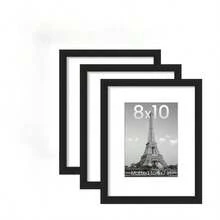 Bộ 3/5/10 khung ảnh gỗ treo tường khổ A4 10x15 15x20 20x25 Khung ảnh để bàn và treo tường, trang trí ảnh, quà tặng kỷ niệm - màu đen - Xem 12