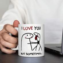 1 pezzo Tazza in ceramica con motivo LOVE, tazza da caffè, tazza da latte, tazza da tè, adatta per bevande calde e fredde, perfetta per caffè/tè, lavabile in lavastoviglie e microonde, regalo di San Valentino, regalo di compleanno, per casa e ufficio, adatta per coppie e amici