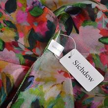 100% Mulberry Silk Scarf For Women Lightweight Long Scarves Beach Wraps Cover Up -Travel Photography Scarfhalloween - 綠色粉紅色 - 查看 10