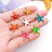 2pcs Starfish Charms Stainless Steel Star Charm Enamel Ocean Aniaml Charms For Jewelry Making Bracelets Earrings Necklaces Crafts - Multicolor - View 3