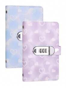 密码锁存钱罐，可爱心形图案，方便，适合女性，包含 50 页，可容纳超过 100 张支票、账单、照片、邮票和银行卡，方便存储和管理 - 灰色 - 查看 18