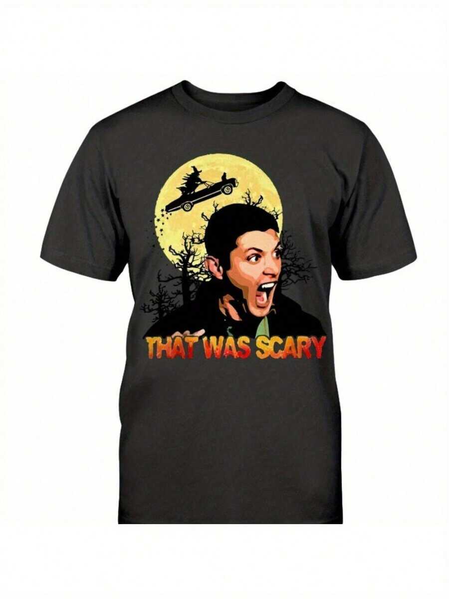Camiseta de hombre de Halloween divertida y aterradora de Dean Winchester de - Negro - Ver 1