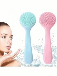 1 cái/2 cái Bàn chải làm sạch bằng tay bằng silicon, Bàn chải rửa mặt, Dụng cụ tẩy tế bào chết cho mặt, Bàn chải rửa mặt bằng silicon, Bàn chải làm sạch mặt, Bàn chải tẩy tế bào chết cho mặt, Bàn chải rửa mặt bằng silicon cho nam và nữ, Bàn chải rửa mặt bằng silicon cho nữ và nữ - Nhiều màu - Xem 4